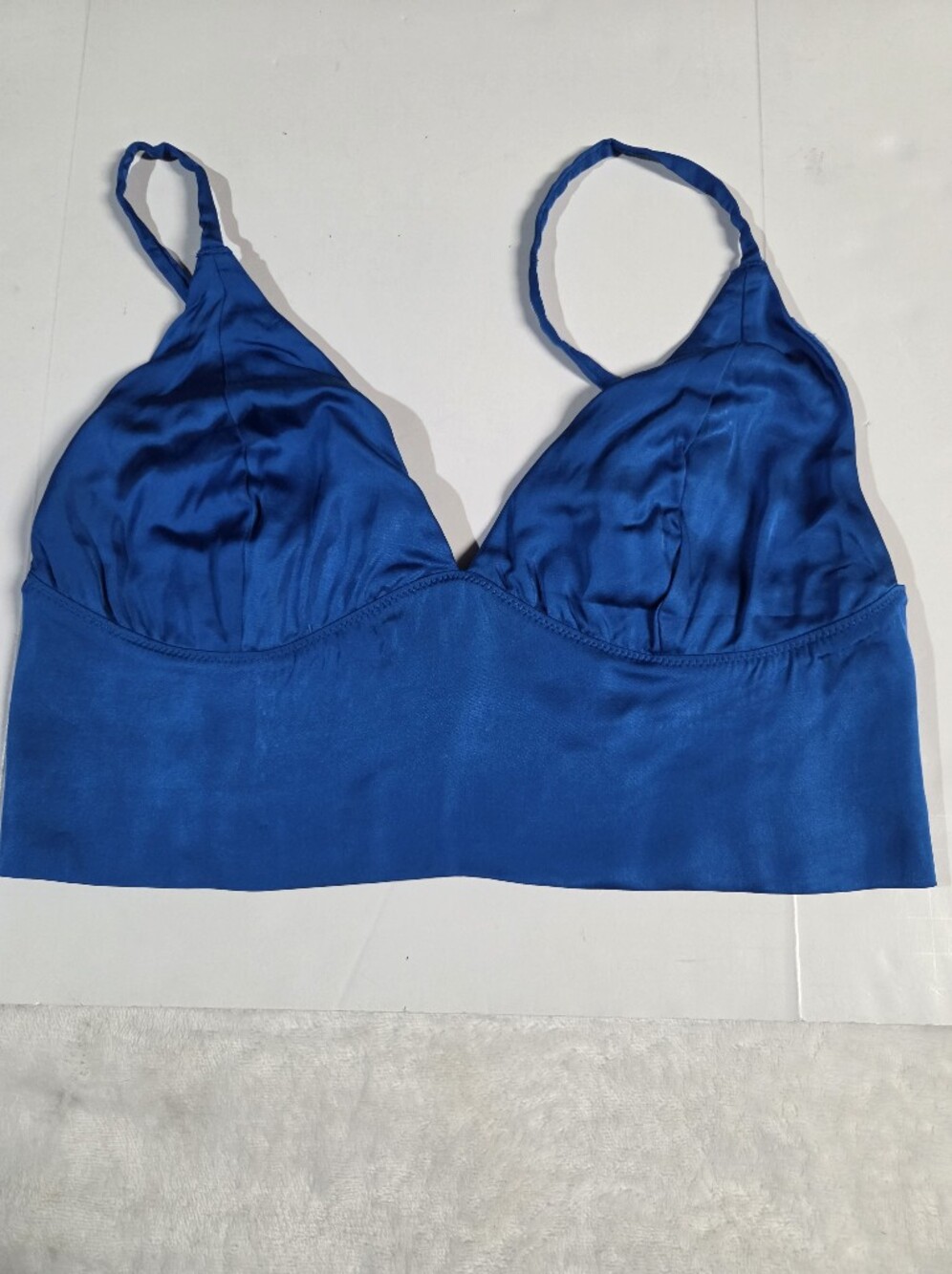 💙 NWT/aerie Blue Satin Bralette Crop Top